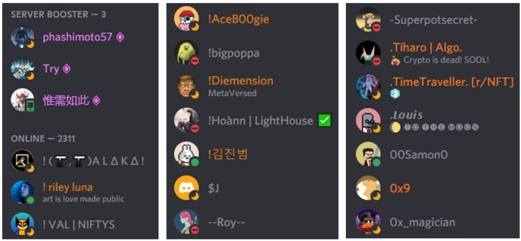 Discord user profile avatars