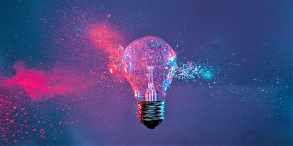bursting lightbulb